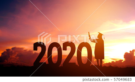 2020 New year Silhouette people graduation in 2020 57049683