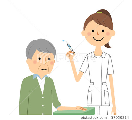 護士和老人注射 57050214