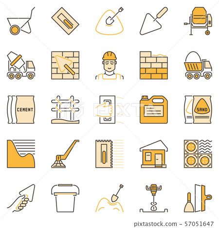 Concrete and Cement colored icons - vector creative signs 57051647