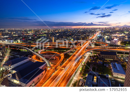 <<Osaka Prefecture>> Traffic image, Higashi-Osaka Junction <<Night view>> 57052935