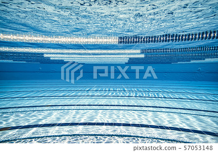 Olympic Swimming pool under water background. 57053148