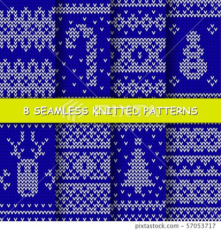 seamless red and white knitted background 57053717