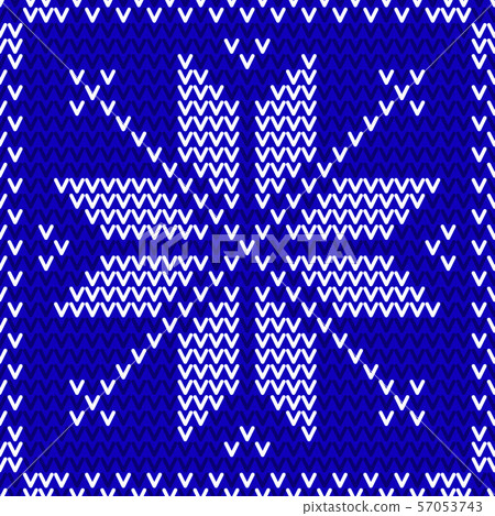 seamless blue and white knitted background 57053743