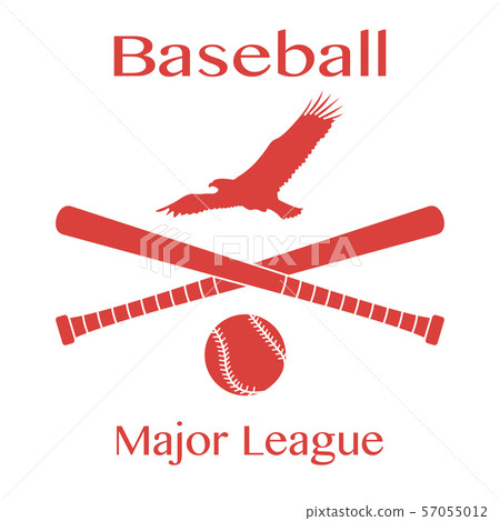 Baseball bats, ball and eagle Vector illustration 57055012