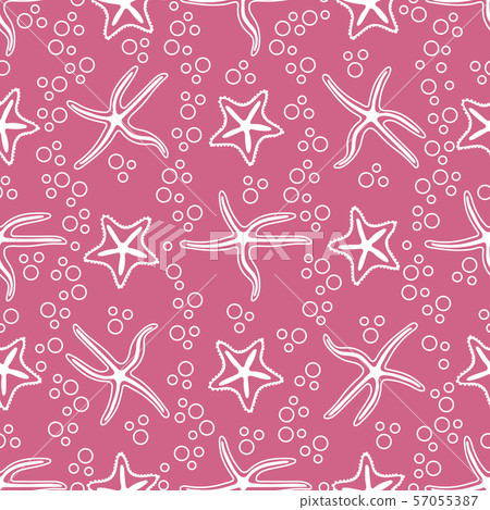Vector seamless pattern with starfish - Stock Illustration [57055387 ...