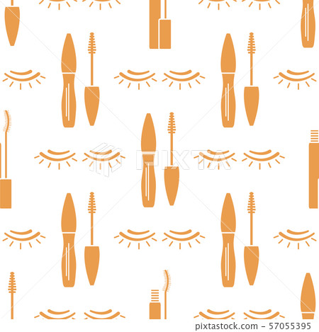 Vector seamless pattern with eyelashes Makeup Vector seamless pattern with eyelashes Makeup 57055395