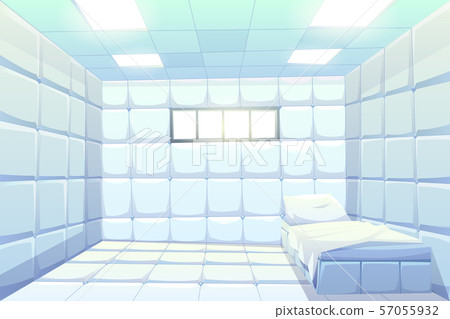 Asylum, madhouse empty interior for insane patient 57055932