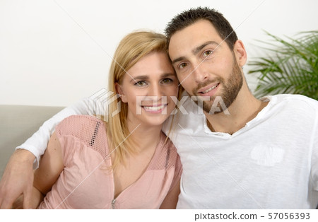 portrait of happy young couple portrait of happy young couple 57056393
