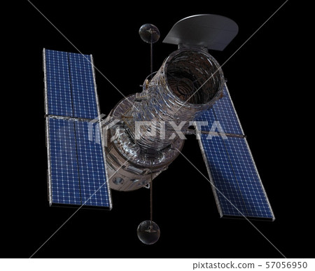 Space Telescope Isolated on Black Background 3D illustration Space Telescope Isolated on Black Background 3D illustration 57056950