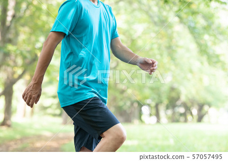 Walking Running Health Japanese middle man Walking Running Health Japanese middle man 57057495