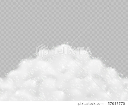 Realistic bath foam with bubbles isolated on transparent background. Realistic bath foam with bubbles isolated on transparent background. 57057770