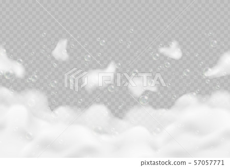 Realistic bath foam with bubbles isolated on transparent background. Realistic bath foam with bubbles isolated on transparent background. 57057771