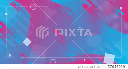 Colorful abstract background and gradation using minimal geometry and wave shape as an element. 57057919
