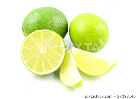 fresh lime fruits isolated on a white background 57058146