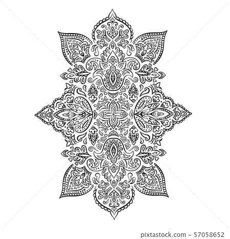 Vector Indian rug paisley ornament pattern design. 57058652