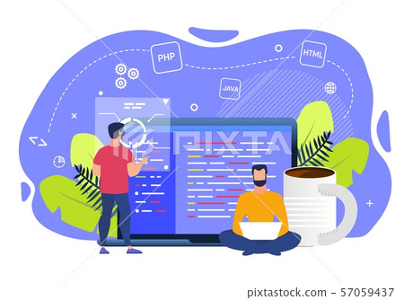 Informational Poster Office Programming Cartoon. 57059437