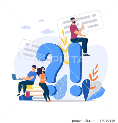 Bright Banner Answers On Questions Cartoon Flat Stock