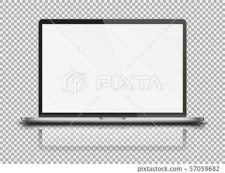 Modern laptop with reflections and shadows. 57059682