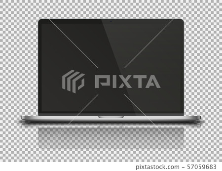 Modern laptop with reflections and shadows. 57059683