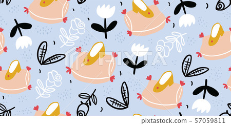 Childish seamless pattern - princess shoe, flowers - Stock Illustration ...