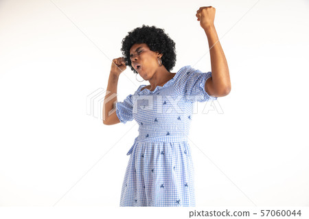 Portrait of beautiful woman isolated on white studio background Portrait of beautiful woman isolated on white studio background 57060044