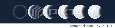 Phases of the gray moon - Stock Illustration [57062141] - PIXTA
