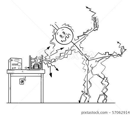 Vector Cartoon Of Man Or Repairman Repairing Stock Illustration 57062914 Pixta .shock illustration, cartoon hand fool foolish man electric shock, cartoon character, painted child cartoon drawing illustration, nine children cartoon illustration material, cartoon character. https www pixtastock com illustration 57062914