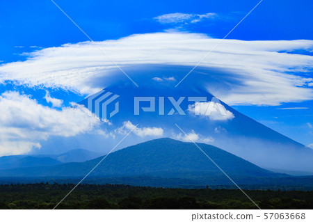 Mt. Fuji covered with a cloud 57063668