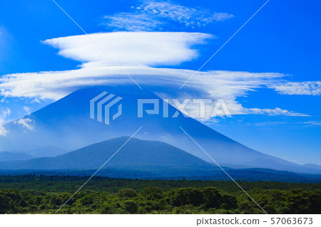 Mt. Fuji covered with a cloud 57063673