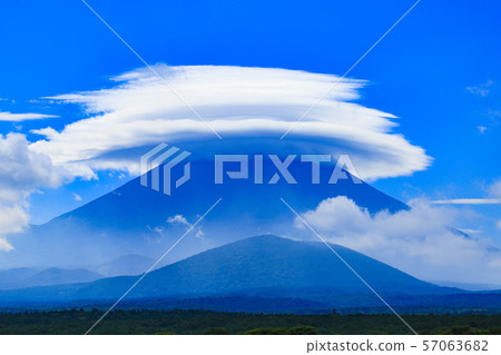 Mt. Fuji covered with a cloud 57063682