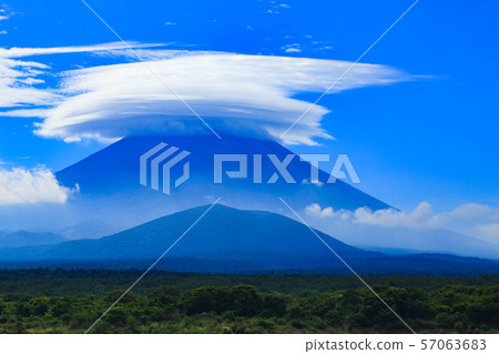 Mt. Fuji covered with a cloud 57063683