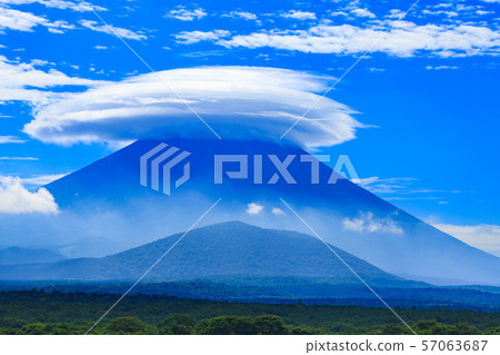 Mt. Fuji covered with a cloud 57063687