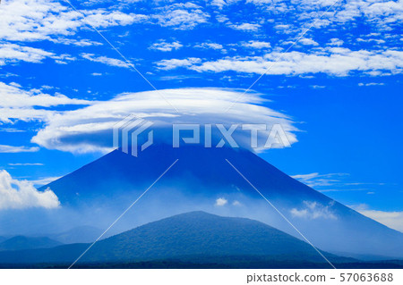 Mt. Fuji covered with a cloud 57063688