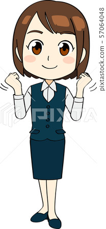 A Woman Wearing Office Clothes Full Body Good Stock