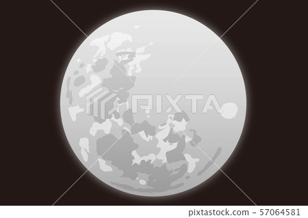 Silver moon - Stock Illustration [57064581] - PIXTA