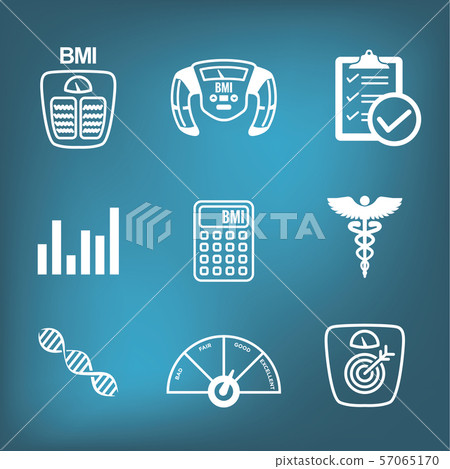 BMI / Body Mass Index Icons w scale, indicator, & BMI / Body Mass Index Icons w scale, indicator, & 57065170