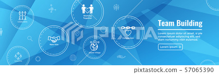Team Building Teamwork Connectivity Icon Set Stock