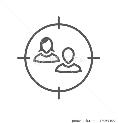 Target market icon with people & target 57065409