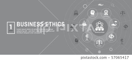 Business Ethics Web Banner Icon Set with Honesty, Business Ethics Web Banner Icon Set with Honesty, 57065417
