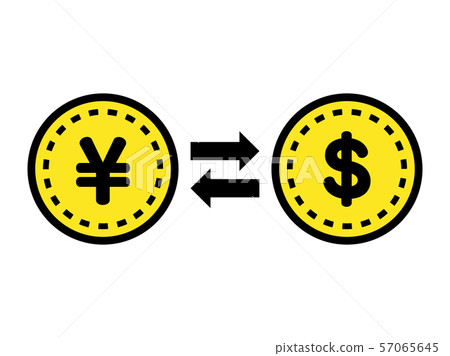 Exchange of yen and dollar 57065645
