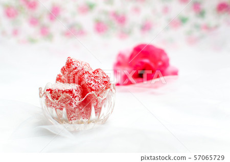 Turkish delight made of rose with coconut 57065729