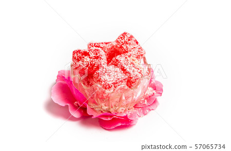 Turkish delight made of rose with coconut 57065734