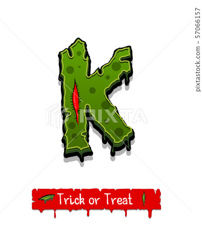 Halloween green color comic horror zombie font Halloween green color comic horror zombie font 57066157