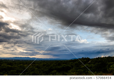 thunder storm sky Rain clouds thunder storm sky Rain clouds 57066454