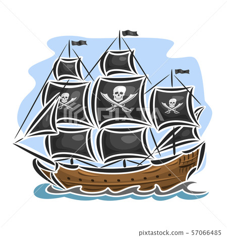 Vector pirate sailing ship Vector pirate sailing ship 57066485