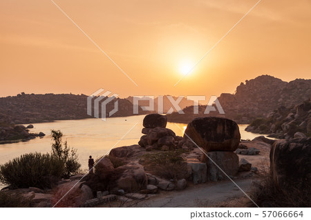 Mountain with boulders in Hampi Mountain with boulders in Hampi 57066664