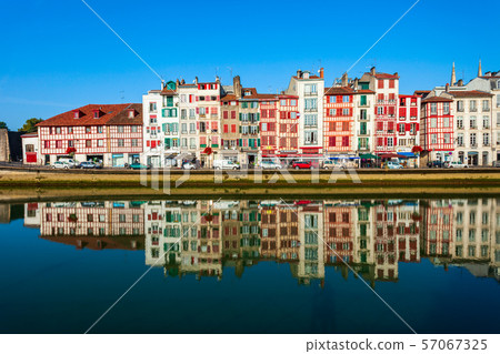 Colorful houses in Bayonne, France 57067325