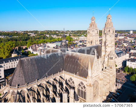Tours Cathedral aerial view, France Tours Cathedral aerial view, France 57067365