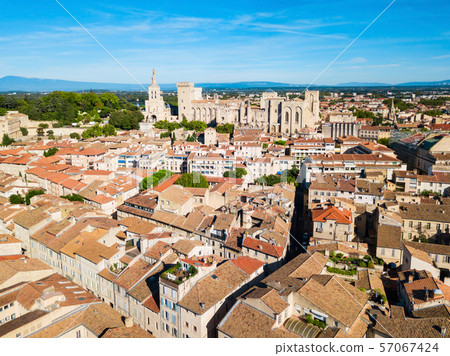 Avignon city aerial view, France 57067424