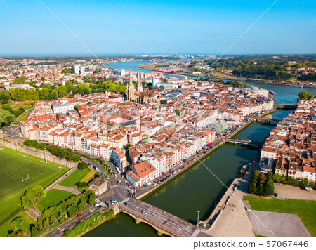 Bayonne aerial panoramic view, France 57067446